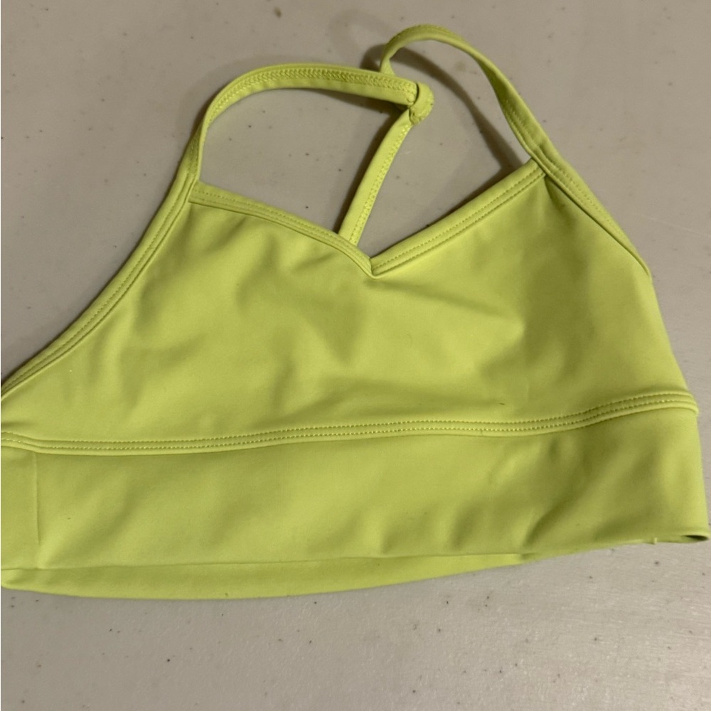 Five dance highlighter yellow sports bra. YL EUC